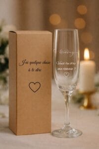Flûte à champagne personnalisée demande témoin de mariage avec boîte cadeau élégante et gravure veux-tu être ma témoin