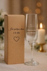 Flûte à champagne personnalisée veux-tu être mon témoin avec gravure alliance mariage et boîte cadeau